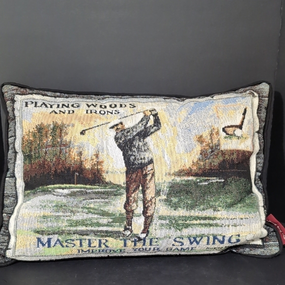VGT,The Rug Barn,Golf Themed Signed Decorative Throw Pillow. - Picture 1 of 10